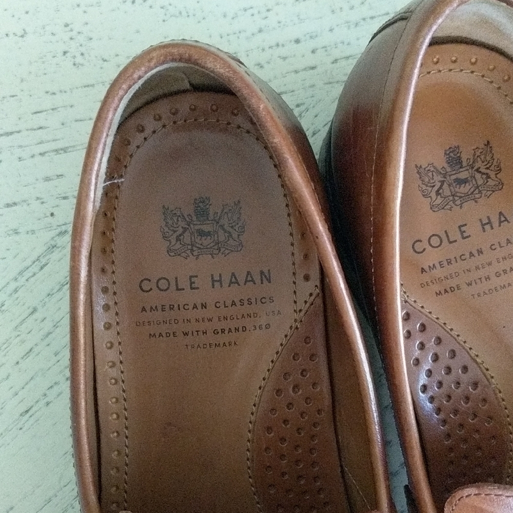Cole Haan Brown Leather Slip-On Loafers - Picture 2 of 5